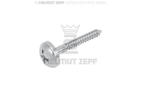 Stainless Steel Micro Screw Ø 1.2 x 10 mm, Umbrella Head Ø 4 mm, Crossfit drive - Pack of 1 | Helmut Zepf No. 47.572.51