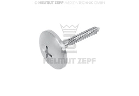 Stainless Steel Micro Screw Ø 1.2 x 10 mm, Umbrella Head Ø 6 mm, Crossfit drive - Pack of 1 | Helmut Zepf No. 47.572.54