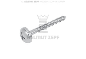 Stainless Steel Micro Screw Ø 1.2 x 12 mm, Umbrella Head Ø 4 mm, Crossfit drive - Pack of 1 | Helmut Zepf No. 47.572.52