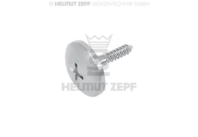 Stainless Steel Micro Screw Ø 1.2 x 8 mm, Umbrella Head Ø 6 mm, Crossfit drive - Pack of 1 | Helmut Zepf No. 47.572.53