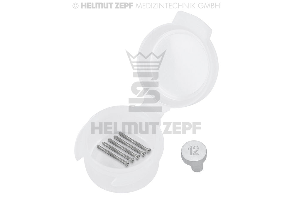 Titanium Micro Screw Ø 1.2 x 12 mm, Phillips drive, Grey Anodized - Pack of 5 | Helmut Zepf No. 47.574.12