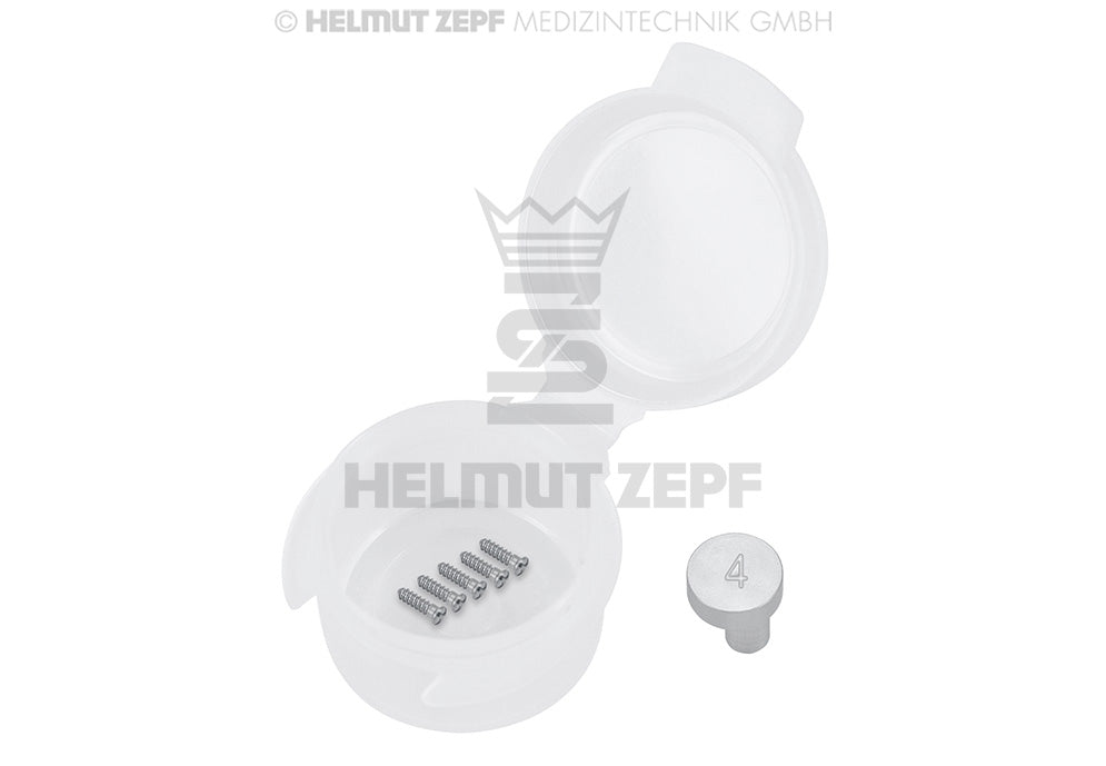 Titanium Micro Screw Ø 1.2 x 4 mm, Phillips drive, Grey Anodized - Pack of 5 | Helmut Zepf No. 47.574.04