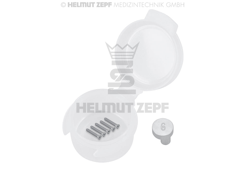 Titanium Micro Screw Ø 1.2 x 6 mm, Phillips drive, Grey Anodized - Pack of 5 | Helmut Zepf No. 47.574.06