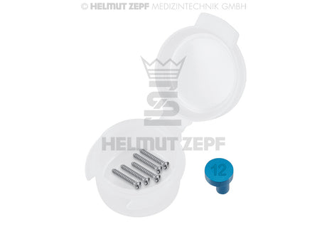 Titanium Micro Screw Ø 1.5 x 12 mm, Phillips drive, Blue Anodized - Pack of 5 | Helmut Zepf No. 47.575.12