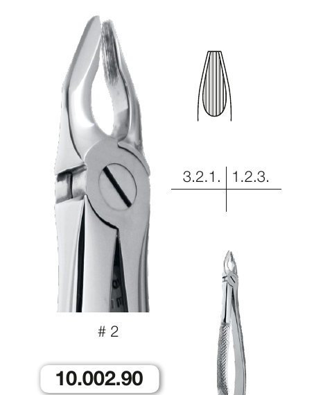 Helmut Zepf 10.002.90 Apical Retention Extraction Forceps #2 Upper Incisors and Canines