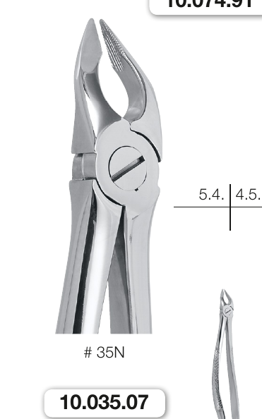 Helmut Zepf 10.035.07 Apical Retention Extraction Forceps #35N Lower Roots