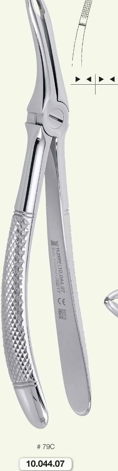 Helmut Zepf 10.044.07 Extraction Forceps English Pattern #79C Lower Molars