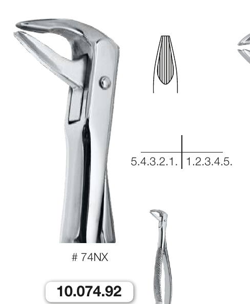 Helmut Zepf 10.074.92 Apical Retention Extraction Forceps #74NX Lower Roots