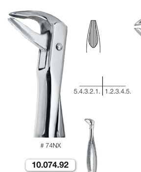 Helmut Zepf 10.074.92 Apical Retention Extraction Forceps #74NX Lower Roots