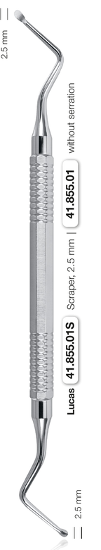 Helmut Zepf 41.855.01S Lucas Curette 2.5 mm Double-Ended with Serration