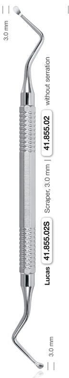 Helmut Zepf 41.855.02 Lucas Curette 3.0 mm Double-Ended Non-Serrated