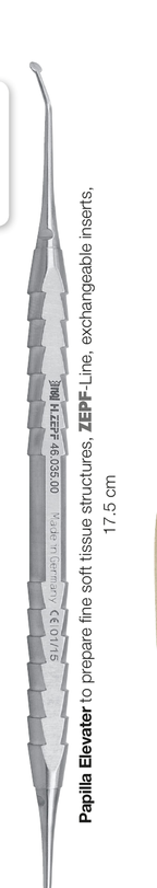 Helmut Zepf 46.035.01 Papilla Elevator ZEPF-bIONIK Handle Yellow