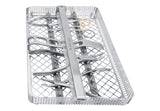 Geibel Basic Surgical Instrument Set washbasket: bone rongeurs, micro needle holder, SuperCut scissors, tissue forceps and cheek retractor